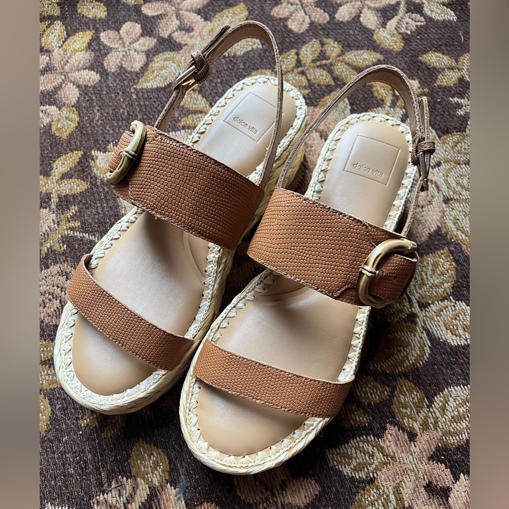 Dolce Vita Tan Leather Wedge Sandals “Chera” style various sizes - Picture 10 of 15